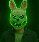 Mascara Halloween Conejo Luz Led